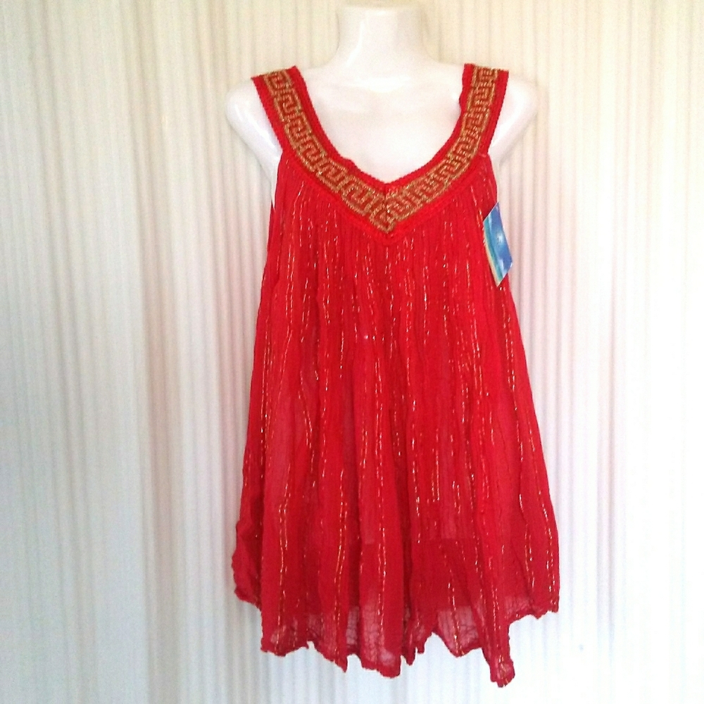 Red Top with Gold Accents